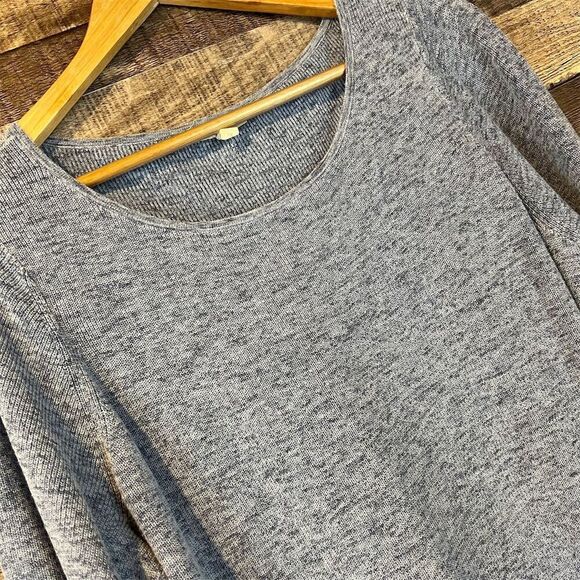 Eileen Fisher Women's 1X Blue Gray Marled Knit Minimalist Classic Sweater - Picture 4 of 4